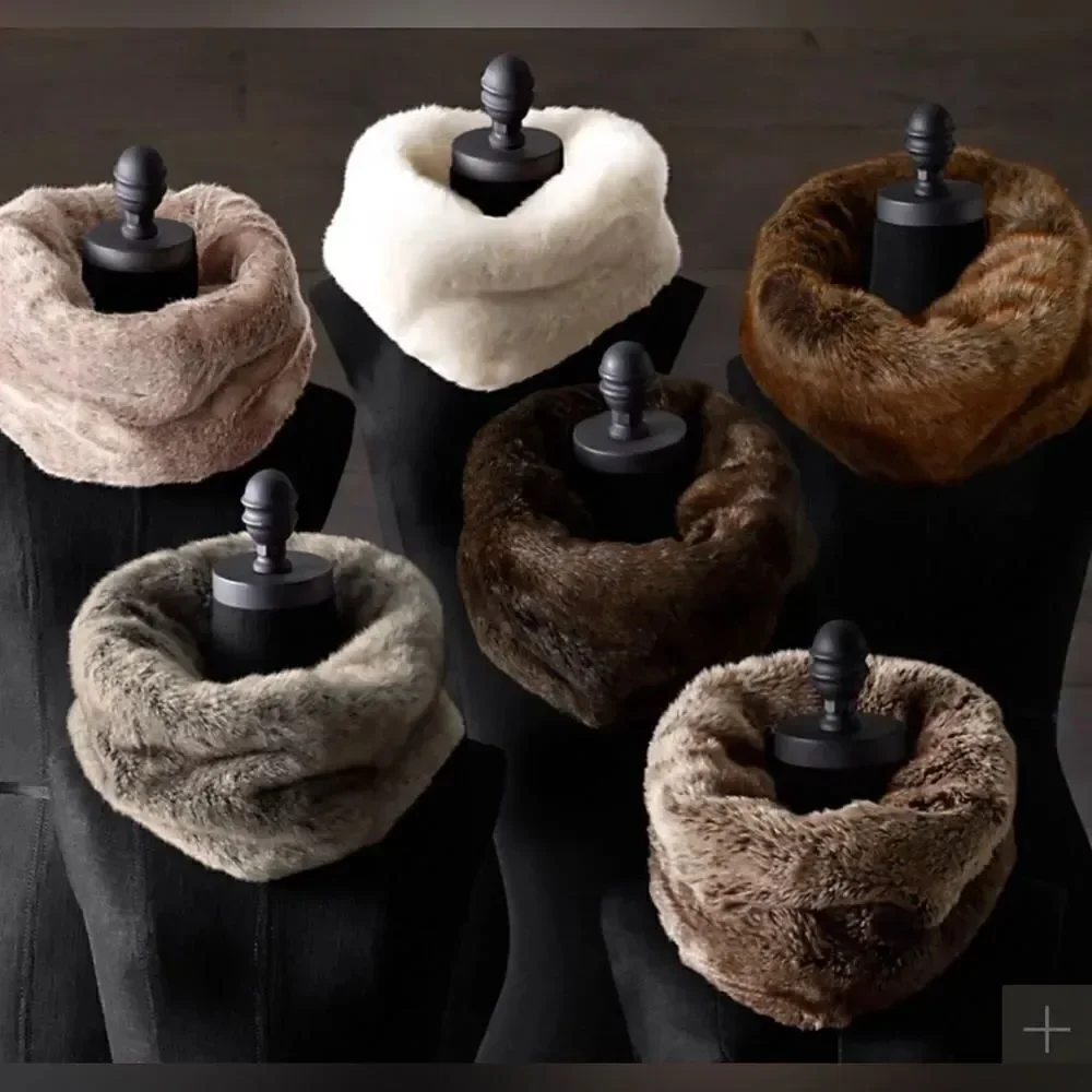 RH Luxe Faux Fur Infinity Scarf in Sable